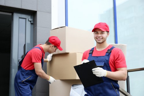 Removal van and moving boxes at the start of a service terms document