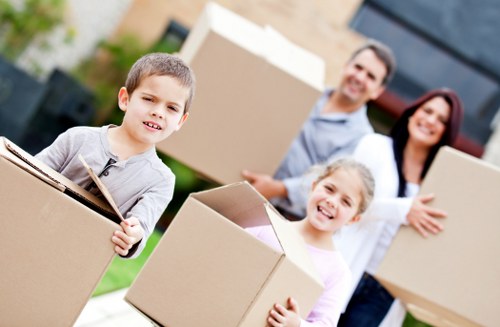 Organised packing materials ready for a house move in Edgware