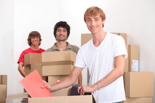 Household furniture being carefully loaded for an Edgware move